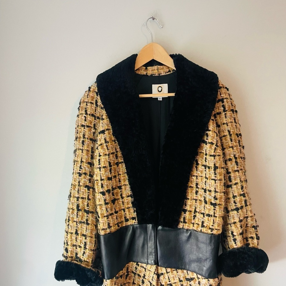 Mayle Vintage Tweed Black and Tan Coat RARE
